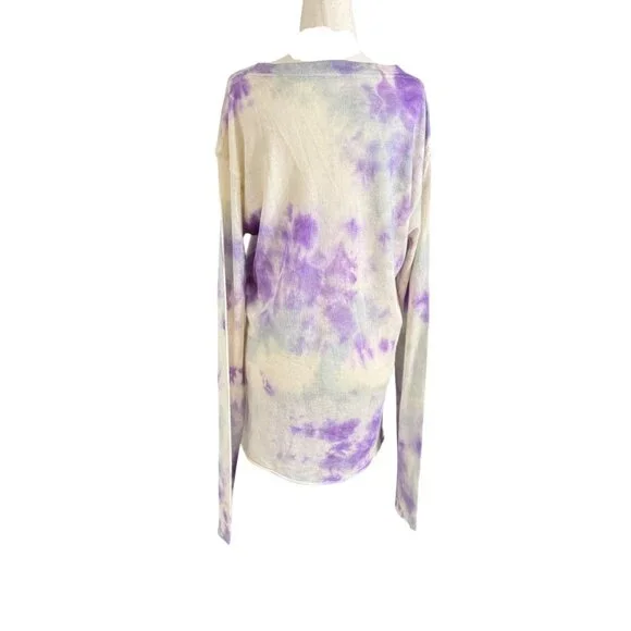 The Elder Statesman Cashmere Tie Dye Long Fit Sweater Top